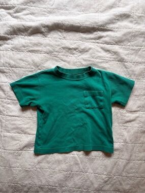 Gymboree Rainbow Tag Vintage  Green Pocket Cotton Tee Shirt Kids Size 5 / Large